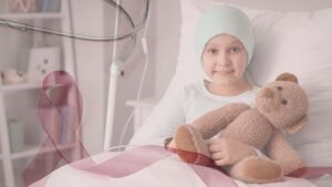 Doctor supporting cancer patient during treatment consultation.